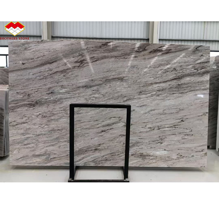 Decoración de escaleras y pisos de hoteles Italia azulejos de mármol marrón natural con vena de río