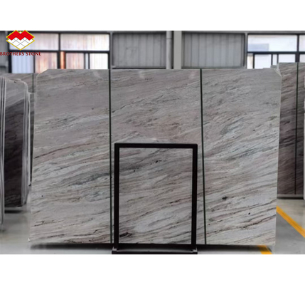 Decoración de escaleras y pisos de hoteles Italia azulejos de mármol marrón natural con vena de río