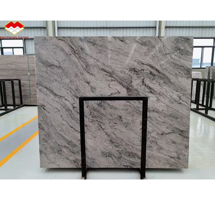 Decoración de escaleras y pisos de hoteles Italia azulejos de mármol marrón natural con vena de río