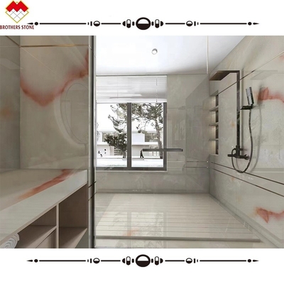 Lámina de piedra de mármol de ónix blanco pulido La elección perfecta para azulejos de baño de lujo