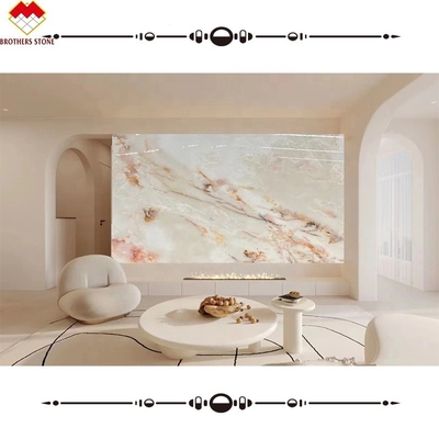 Lámina de piedra de mármol de ónix blanco pulido La elección perfecta para azulejos de baño de lujo