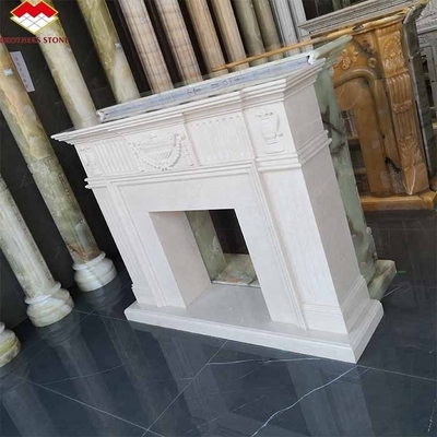 Freestanding Modern Interior Real Botticino Marmol Decoración Crema Shanna Beige Marmol para la chimenea de la mesa alrededor