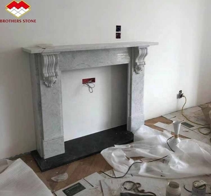 Función sin control remoto Carara Blanco de la mesa de la chimenea inserto con estante de marco