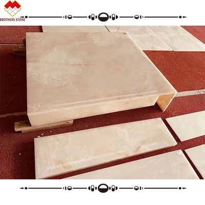 Placa de piedra de ónix blanco natural pulida para suelos y paredes lujosos