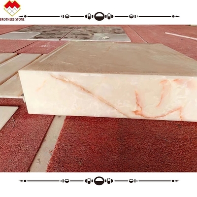 Placa de piedra de ónix blanco natural pulida para suelos y paredes lujosos