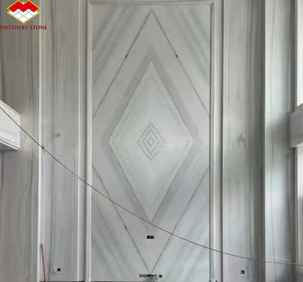 Moderno estilo de diseño de hotel de mármol blanco panel de pantalla de la TV para el proyecto de renovación de la casa