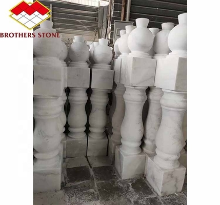Superficie pulida Columna de manivela terminada para decoraciones del hogar en mármol blanco de Guangxi