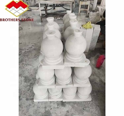 Superficie pulida Columna de manivela terminada para decoraciones del hogar en mármol blanco de Guangxi
