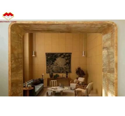Estilo de diseño moderno Italia lujosa Gran losa Sienna azulejos de mármol dorado para el panel de pared del hotel y la mesa