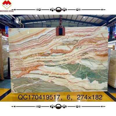 Gran libro de pizarra combinado con piedra ágata de ónix multicolor para decoración interior revestimiento de pared