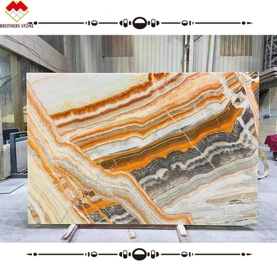 Gran libro de pizarra combinado con piedra ágata de ónix multicolor para decoración interior revestimiento de pared