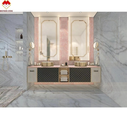 Piedra de ónix rosa transparente rosa fina rosa jadeo cuarzo para el piso de la pared de la villa