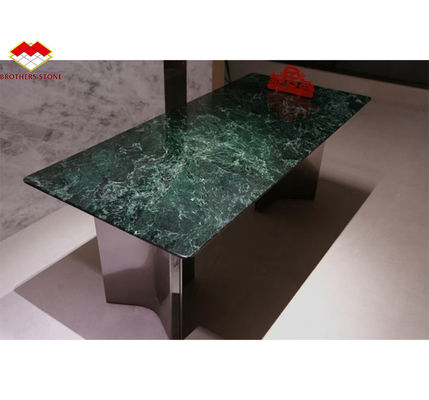 Marmol verde oscuro de calcita para diseño moderno Villa baño fregadero y mesa de comedor