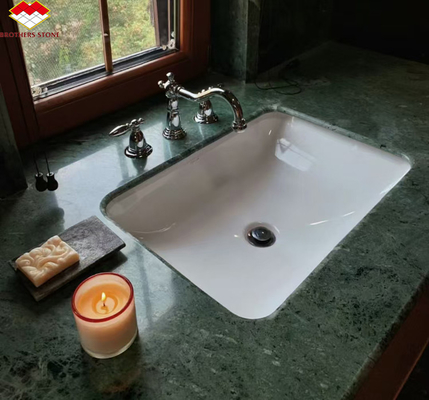 Marmol verde oscuro de calcita para diseño moderno Villa baño fregadero y mesa de comedor
