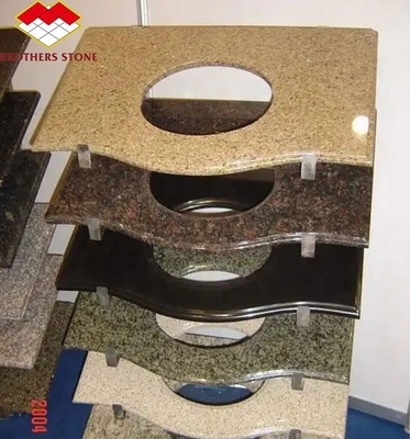 Granito cortado a medida para el baño de lujo del hotel Vanidad piedra natural pulida