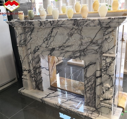 Moderno Mini Manto Artístico Artístico Artístico Arco Francés Nueva York Mármol Interior Perfumado Nieve Ciruela Fuego Rondón