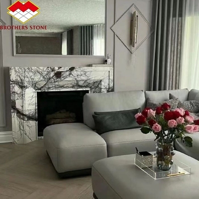 Moderno Mini Manto Artístico Artístico Artístico Arco Francés Nueva York Mármol Interior Perfumado Nieve Ciruela Fuego Rondón