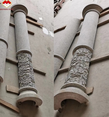 Columna de relieve de piedra natural para diseño de pilares huecos al aire libre en la decoración del hotel
