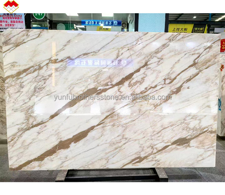 Comercio FOB Modern Calacatta Gold Marble Slab de Italia para el piso de la pared de la mesa superior