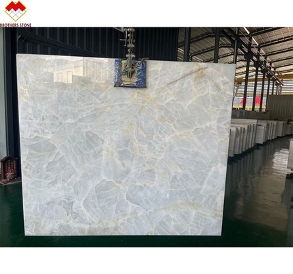 Transparente Royal White Onyx Tile Gran forma de piedra de la losa con 0,12% de absorción de agua