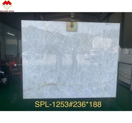 Transparente Royal White Onyx Tile Gran forma de piedra de la losa con 0,12% de absorción de agua