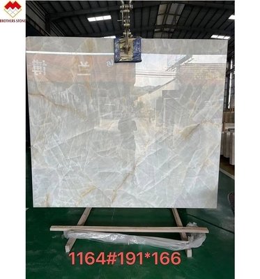 Transparente Royal White Onyx Tile Gran forma de piedra de la losa con 0,12% de absorción de agua