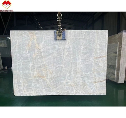 Transparente Royal White Onyx Tile Gran forma de piedra de la losa con 0,12% de absorción de agua