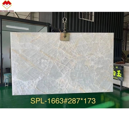 Transparente Royal White Onyx Tile Gran forma de piedra de la losa con 0,12% de absorción de agua