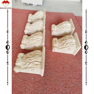Hotel Beige Crema Mármol Capital romano corintio Columna de piedra Bracket Corbels de talla