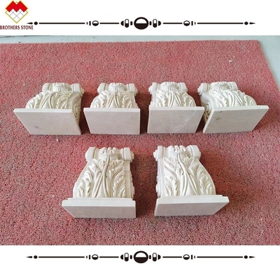 Hotel Beige Crema Mármol Capital romano corintio Columna de piedra Bracket Corbels de talla