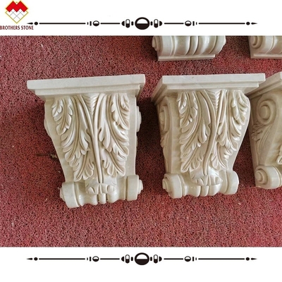 Hotel Beige Crema Mármol Capital romano corintio Columna de piedra Bracket Corbels de talla