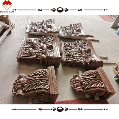 Hotel Beige Crema Mármol Capital romano corintio Columna de piedra Bracket Corbels de talla