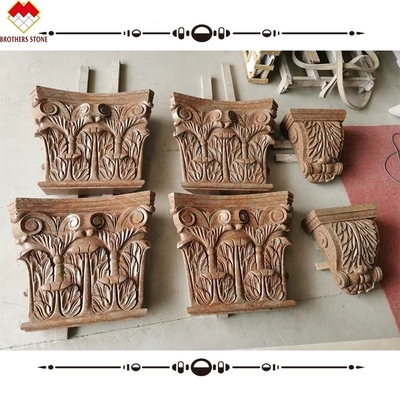 Hotel Beige Crema Mármol Capital romano corintio Columna de piedra Bracket Corbels de talla