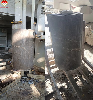 Estilo de diseño de cubierta de pilar de mármol gris moderno personalizado para revestimiento de columna hueca