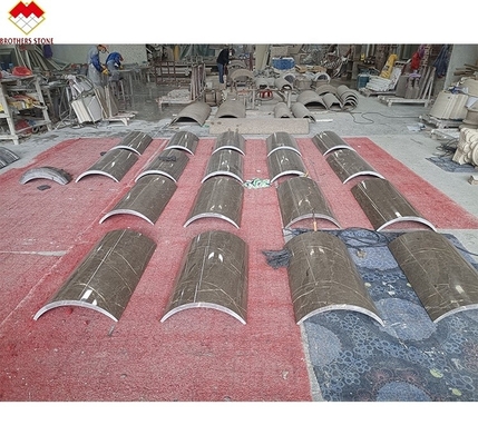 Diseño moderno de columna de mármol gris personalizada revestimiento de arco hueco diseño de pilar de mármol