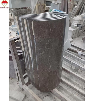 Diseño moderno de columna de mármol gris personalizada revestimiento de arco hueco diseño de pilar de mármol
