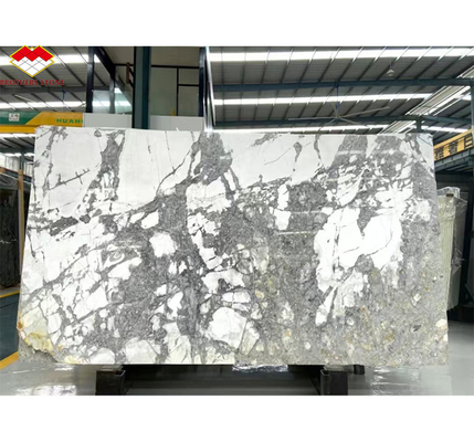 Estilo de diseño moderno de lujo piedra nevada río losas de mármol para el diseño de interiores