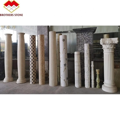 Decoración Tinta Verde Venas Blancas Columna de mármol Pilar romano hueco 15-30mm de espesor