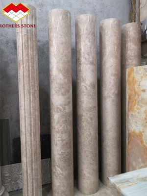 Decoración Tinta Verde Venas Blancas Columna de mármol Pilar romano hueco 15-30mm de espesor