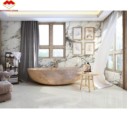 Estilo de diseño moderno de lujo piedra nevada río losas de mármol para el diseño de interiores