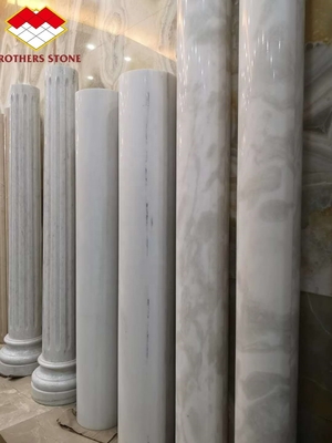 Decoración Tinta Verde Venas Blancas Columna de mármol Pilar romano hueco 15-30mm de espesor
