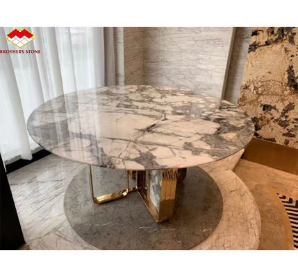 Arabescato pulido Blanco de la losa de mármol italiano para la pared moderna y la mesa redonda