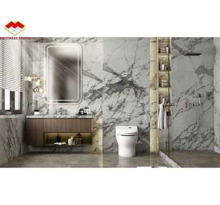 Arabescato pulido Blanco de la losa de mármol italiano para la pared moderna y la mesa redonda