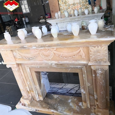Villa Salón Caminera Entorna Caminas de piedra de mármol modernas en interiores personalizadas