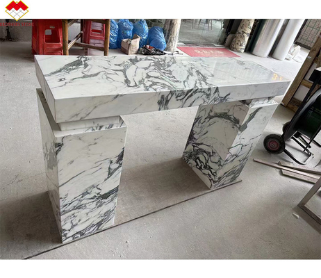 Luxo Moderno Interior Pasillo Rectángulo Entrada Consola Mesa de mármol Polaco Italia Arabescato Marmol Plíngulo Estand Marmol