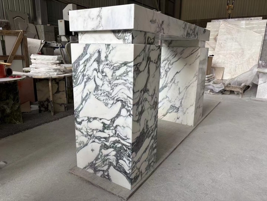 Luxo Moderno Interior Pasillo Rectángulo Entrada Consola Mesa de mármol Polaco Italia Arabescato Marmol Plíngulo Estand Marmol