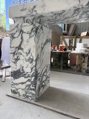 Luxo Moderno Interior Pasillo Rectángulo Entrada Consola Mesa de mármol Polaco Italia Arabescato Marmol Plíngulo Estand Marmol