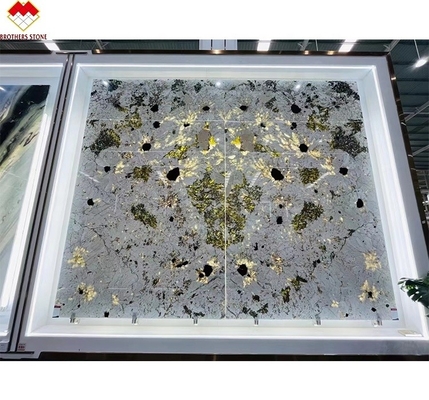 Translúcido alpino brasileño Granito súper cristalino exótico natural con luz de fondo Patagonia Quartzita Panel de pared de piedra