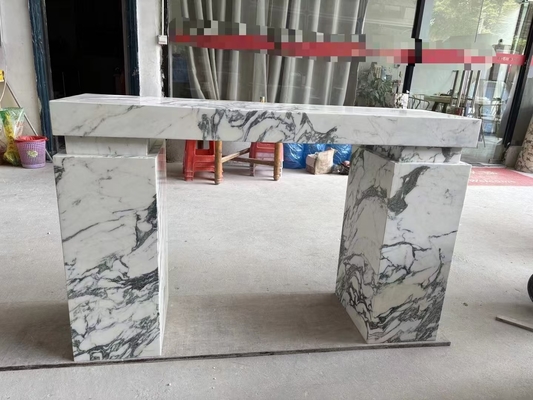 Luxo Moderno Interior Pasillo Rectángulo Entrada Consola Mesa de mármol Polaco Italia Arabescato Marmol Plíngulo Estand Marmol