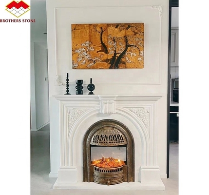 Caminera de estilo italiano moderno de mármol mantel interior de piedra decorativa Caminera de granito